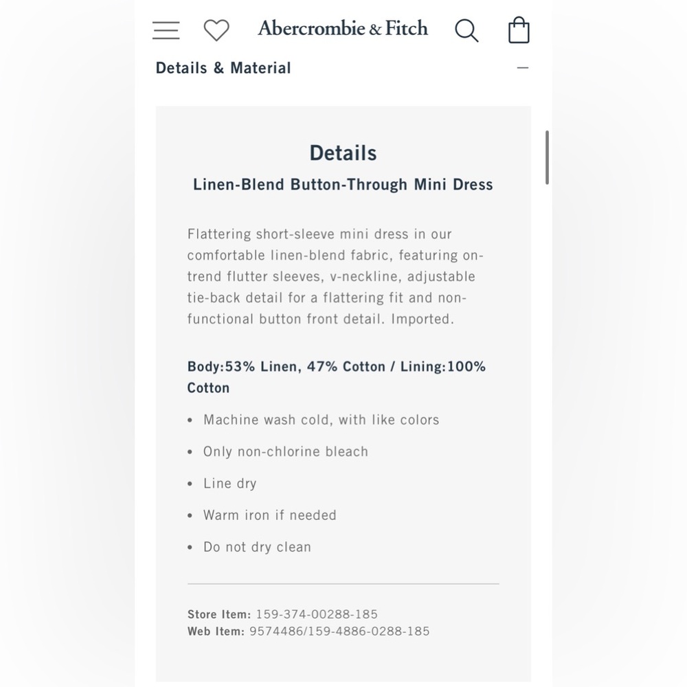 Abercrombie Linen Blend Button Through Mini Dress… - image 3